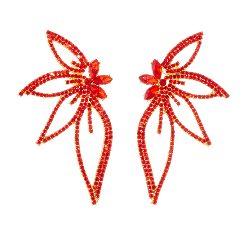 1 Pair Princess Romantic Butterfly Plating Inlay Alloy Rhinestones Drop Earrings