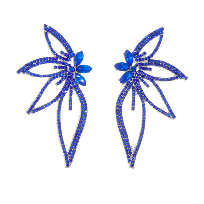 1 Pair Princess Romantic Butterfly Plating Inlay Alloy Rhinestones Drop Earrings