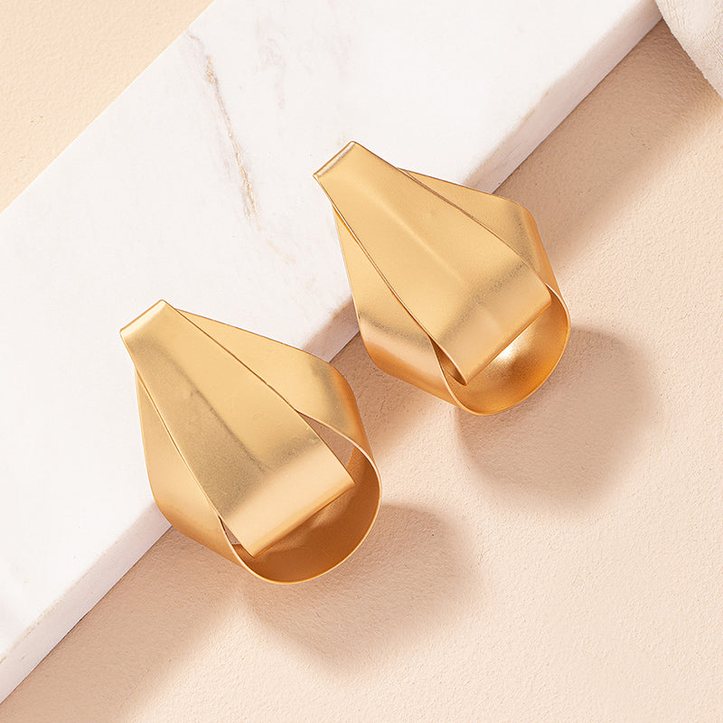 Wholesale Jewelry Simple Style Classic Style Solid Color Alloy 14k Gold Plated Plating Ear Studs