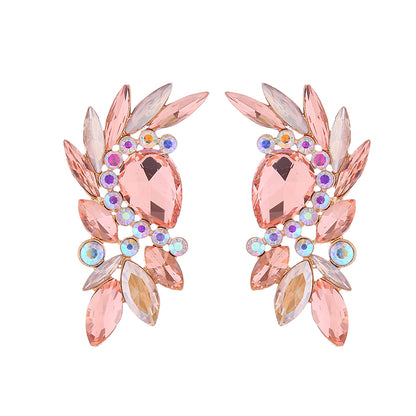 1 Pair Simple Style Classic Style Water Droplets Plating Inlay Alloy Rhinestones Gold Plated Ear Studs