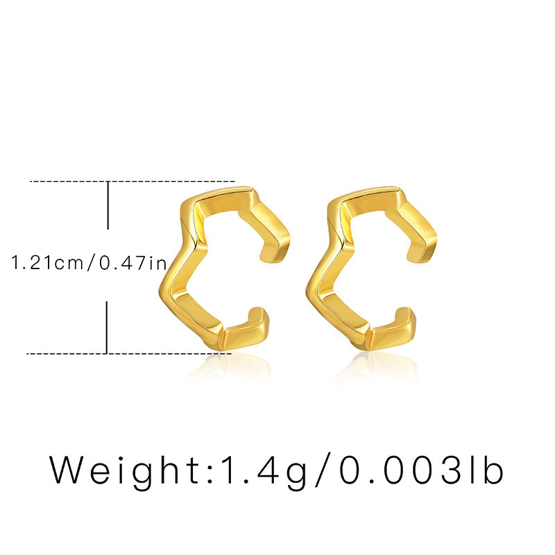 Retro Simple Style C Shape Copper Plating Inlay Zircon Ear Cuffs 1 Pair