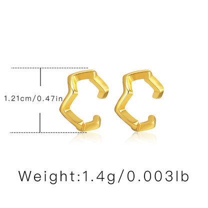 Retro Simple Style C Shape Copper Plating Inlay Zircon Ear Cuffs 1 Pair