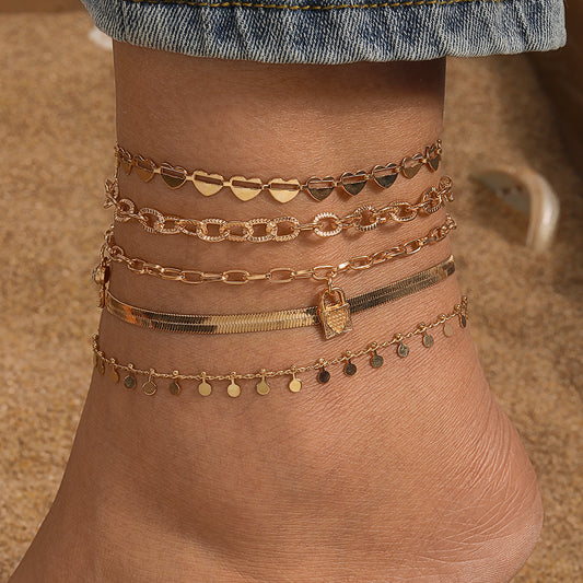 Simple Style Classic Style Solid Color Zinc Alloy Women's Anklet