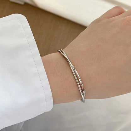 Basic Simple Style Geometric Thai Silver Plating Women's Bangle