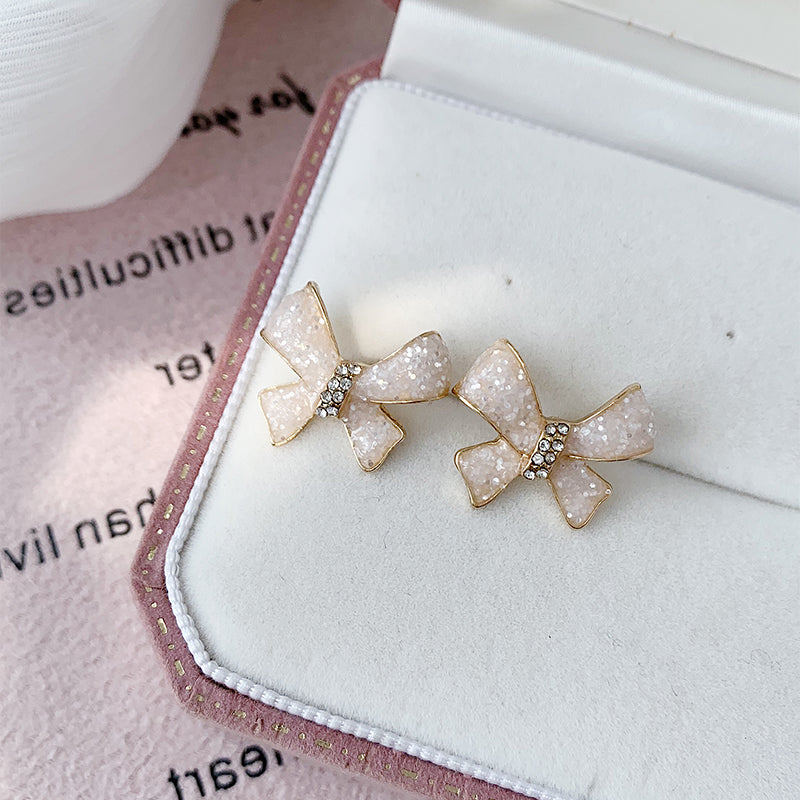 Wholesale Jewelry Sweet Bow Knot Alloy Gold Plated Plating Ear Studs