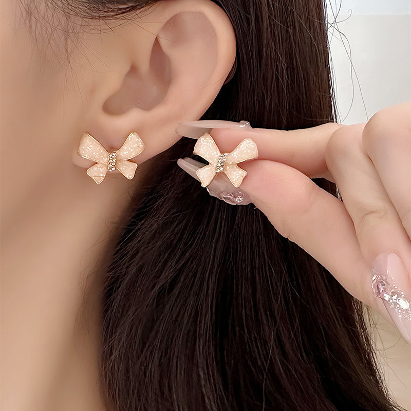 Wholesale Jewelry Sweet Bow Knot Alloy Gold Plated Plating Ear Studs