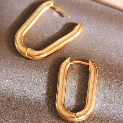 1 Pair Simple Style Geometric Solid Color Plating Copper Drop Earrings
