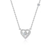 Fairy Style Heart Shape White Copper Zircon Pendant Necklace In Bulk