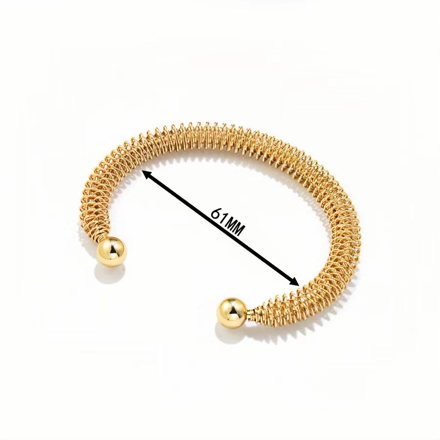 Elegant Solid Color Stainless Steel Plating Hollow Out 18k Gold Plated Unisex Bangle