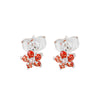 1 Pair Simple Style Flower Plating Inlay Copper Zircon White Gold Plated Gold Plated Ear Studs