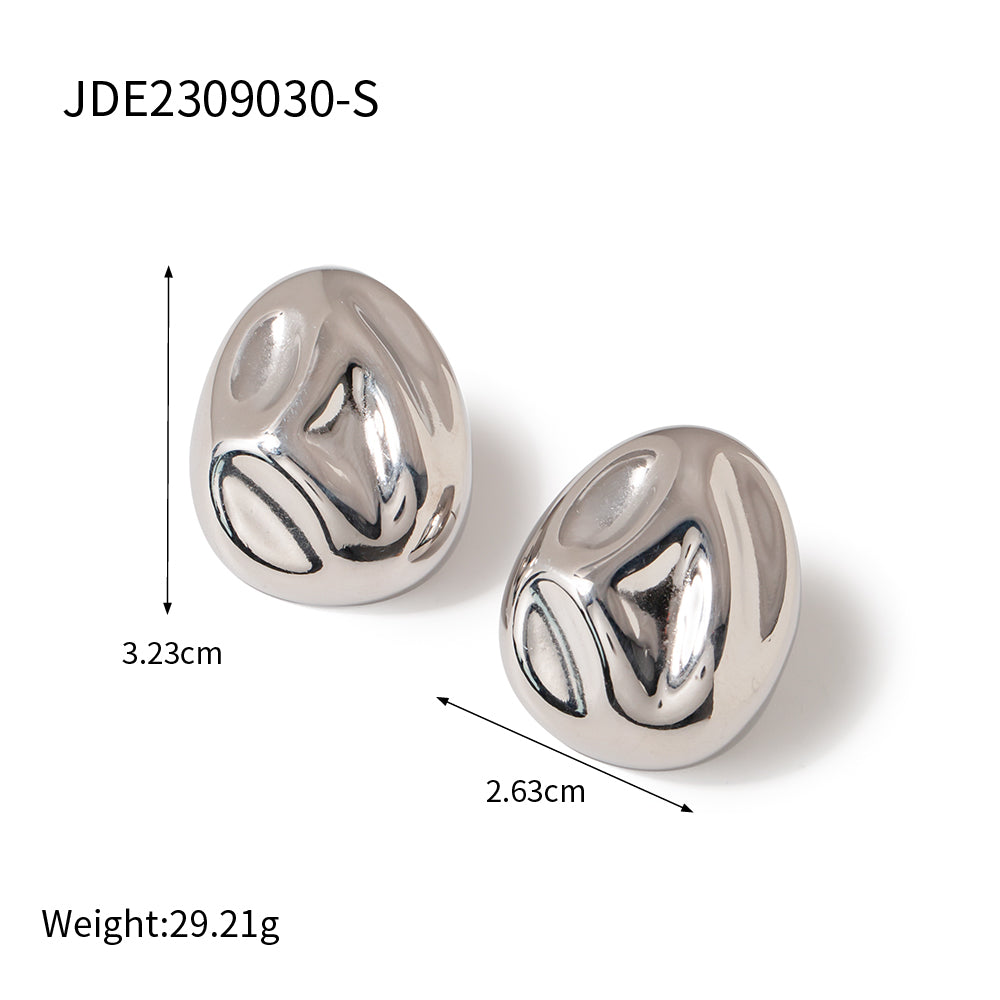 1 Pair Simple Style Classic Style Solid Color Plating Stainless Steel 18K Gold Plated Ear Studs