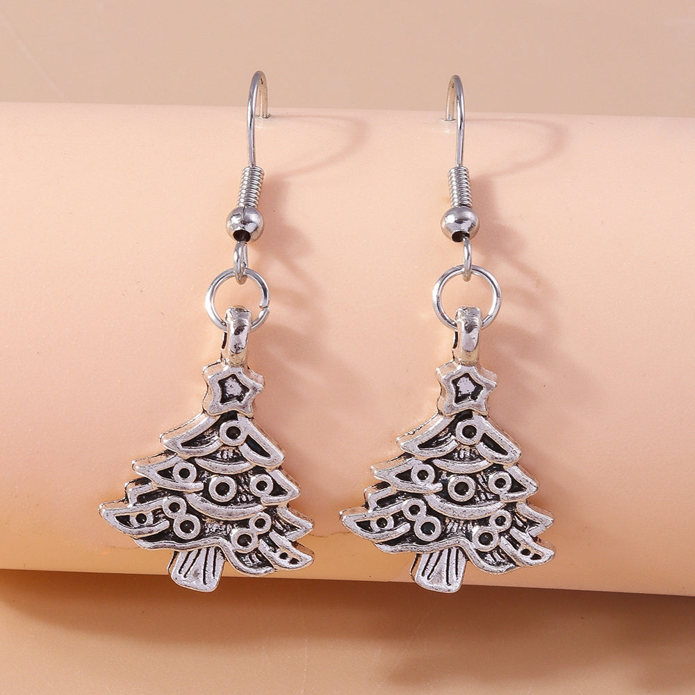 1 Pair Casual Streetwear Christmas Tree Snowflake Zinc Alloy Drop Earrings