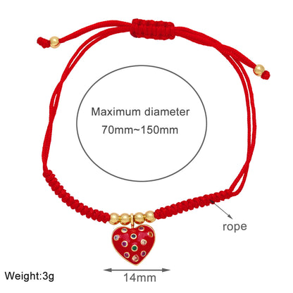 Simple Style Heart Shape Rope Copper Plating 18k Gold Plated Women's Bracelets