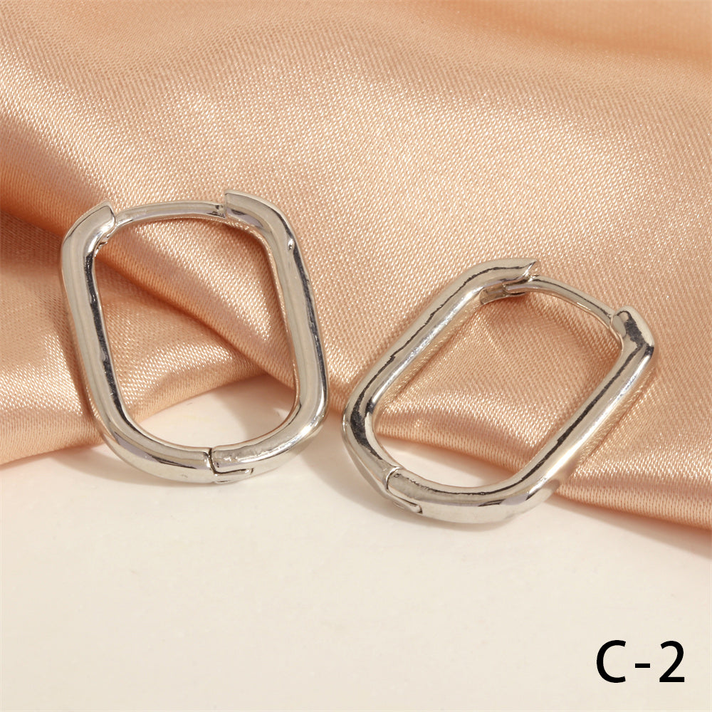 1 Pair Simple Style U Shape Round Plating Copper 18k Gold Plated Hoop Earrings