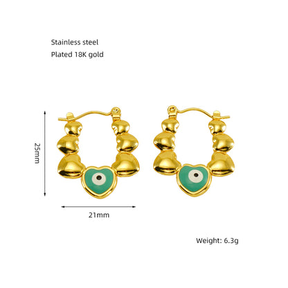 1 Pair Elegant Solid Color Plating Stainless Steel Gold Plated Earrings