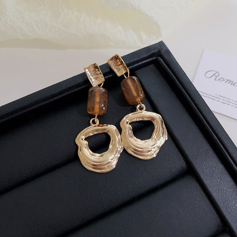 Wholesale Jewelry Classic Style Color Block Alloy Gold Plated Plating Ear Studs