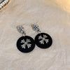 1 Pair Classic Style Heart Shape Inlay Alloy Drop Earrings