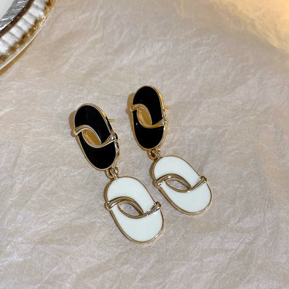 1 Pair Classic Style Heart Shape Inlay Alloy Drop Earrings