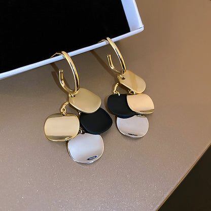 1 Pair Classic Style Heart Shape Inlay Alloy Drop Earrings