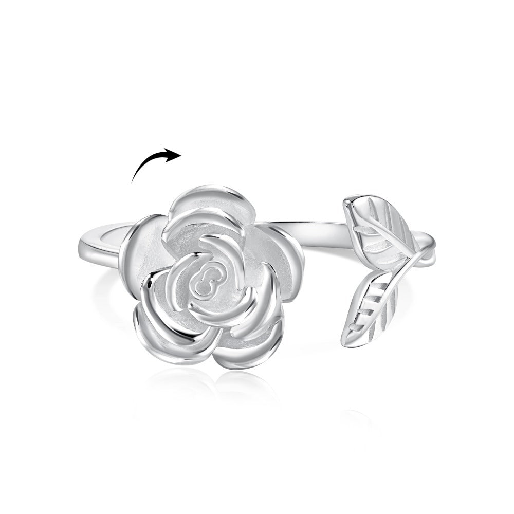 Elegant Lady Geometric Flower Butterfly Sterling Silver Plating Inlay Zircon Rings