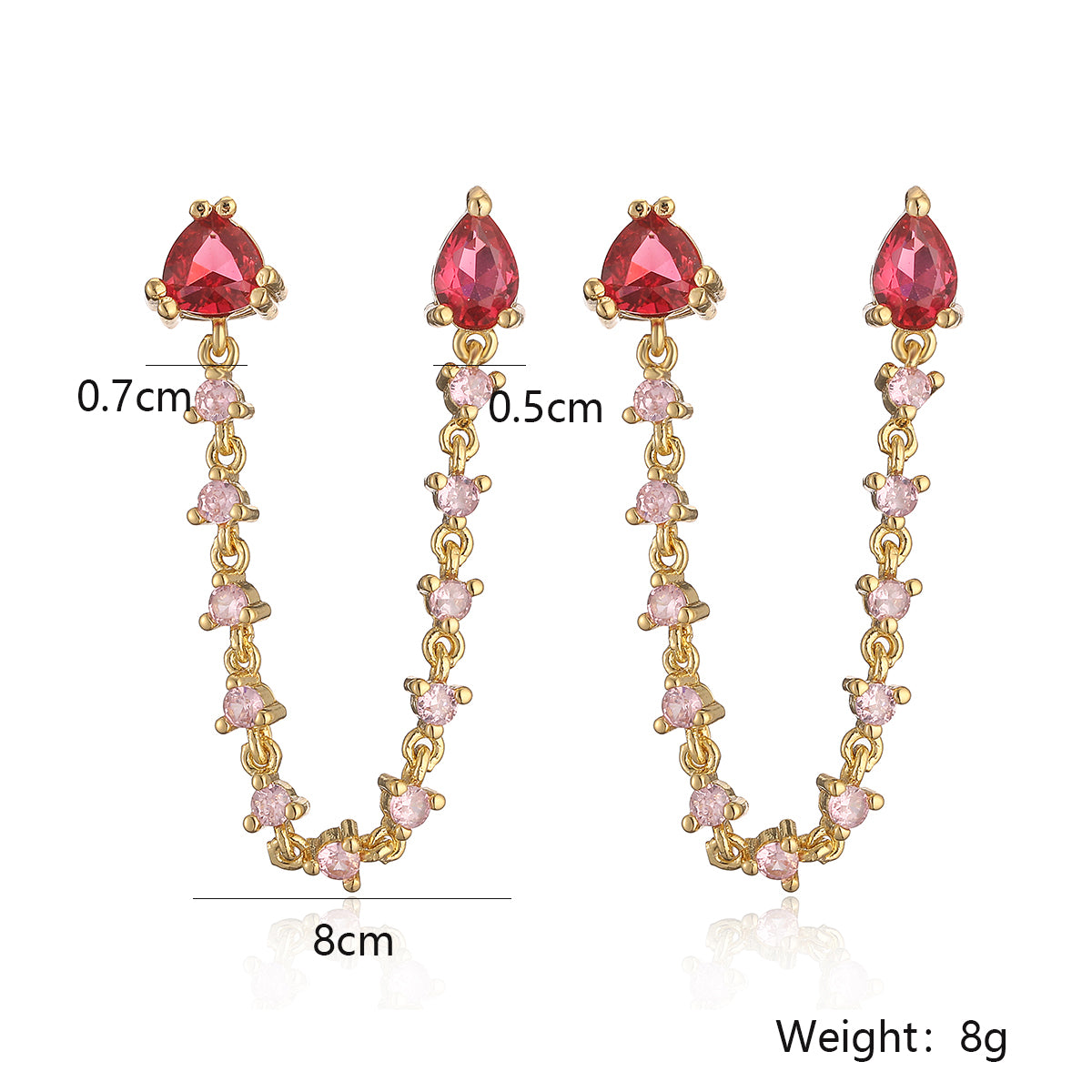 1 Pair Simple Style Commute Geometric Plating Inlay Copper Zircon 18k Gold Plated Drop Earrings