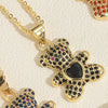 Casual Cute Bear Copper 14k Gold Plated Zircon Pendant Necklace In Bulk