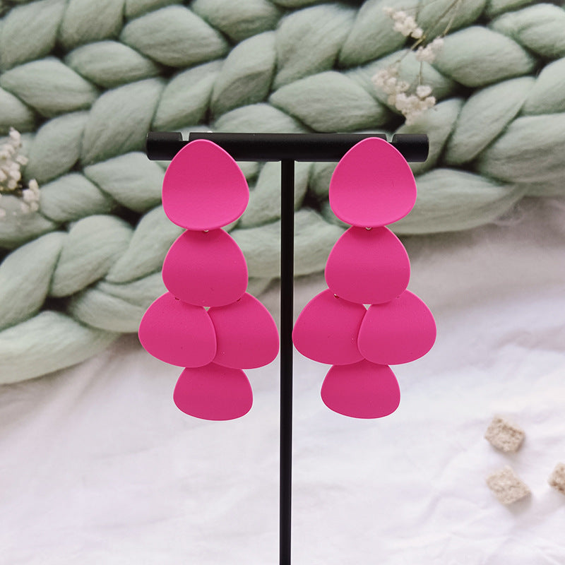 1 Pair Elegant Lady Geometric Metal Drop Earrings