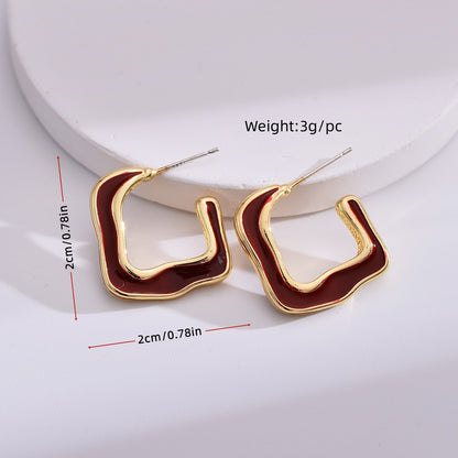 1 Pair Basic Streetwear Geometric Plating Alloy Earrings