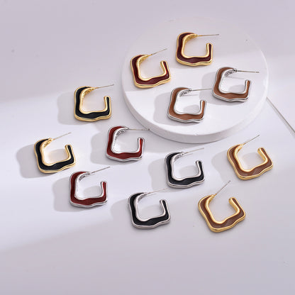 1 Pair Basic Streetwear Geometric Plating Alloy Earrings