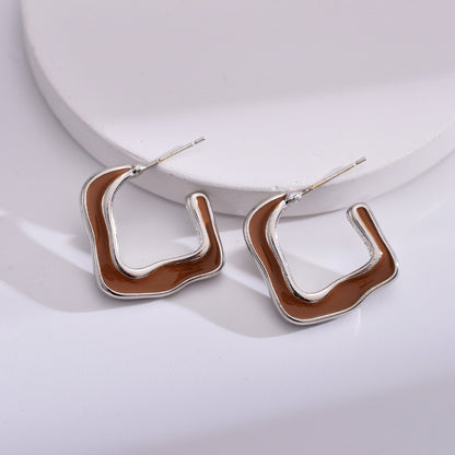 1 Pair Basic Streetwear Geometric Plating Alloy Earrings