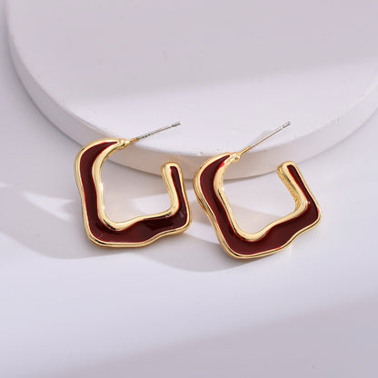 1 Pair Basic Streetwear Geometric Plating Alloy Earrings