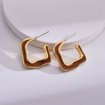 1 Pair Basic Streetwear Geometric Plating Alloy Earrings