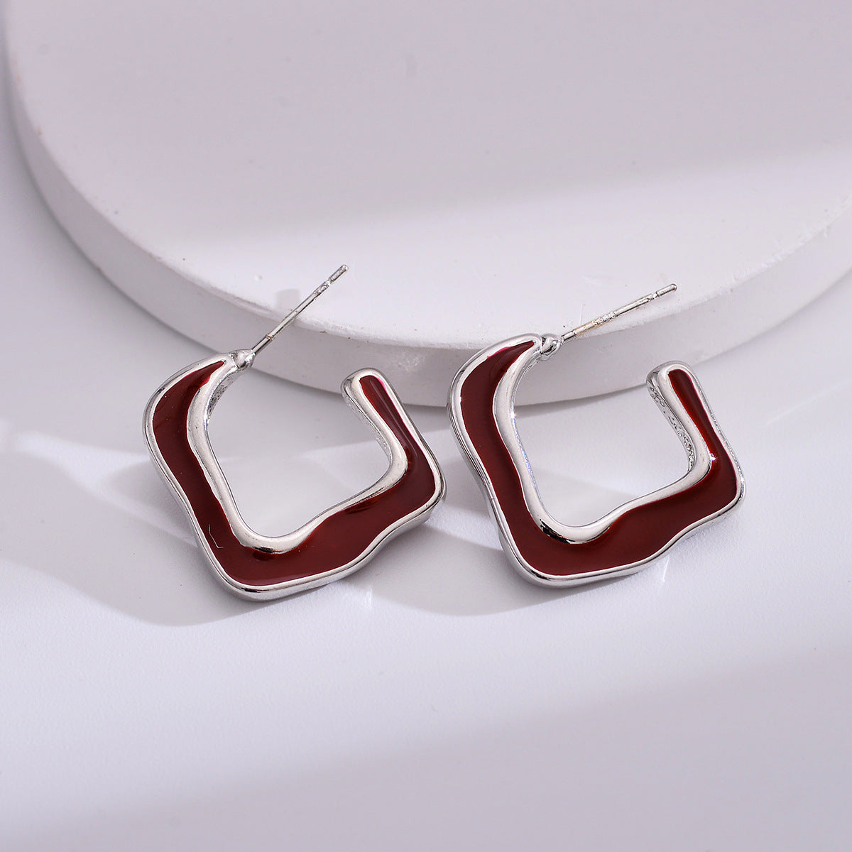 1 Pair Basic Streetwear Geometric Plating Alloy Earrings