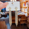 1 Pair Elegant Geometric Solid Color Tassel Plating Inlay Copper Zircon Drop Earrings