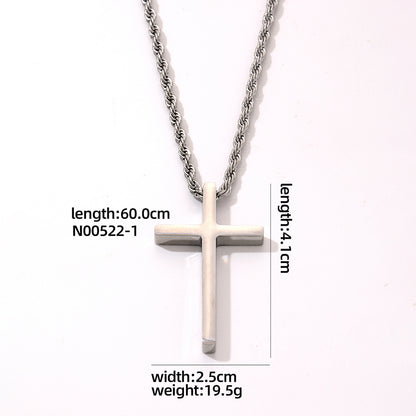 Vintage Style Simple Style Cross 304 Stainless Steel Plating Gold Plated Silver Plated Men'S Pendant Necklace