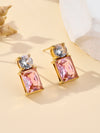 1 Pair Elegant Geometric Plating Inlay Stainless Steel Zircon 18k Gold Plated Ear Studs