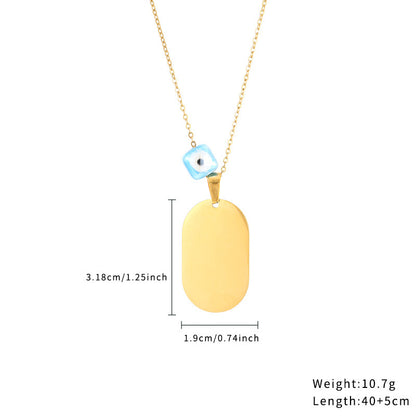 Casual Simple Style Classic Style Rectangle Stainless Steel Titanium Steel Polishing Plating Gold Plated Necklace