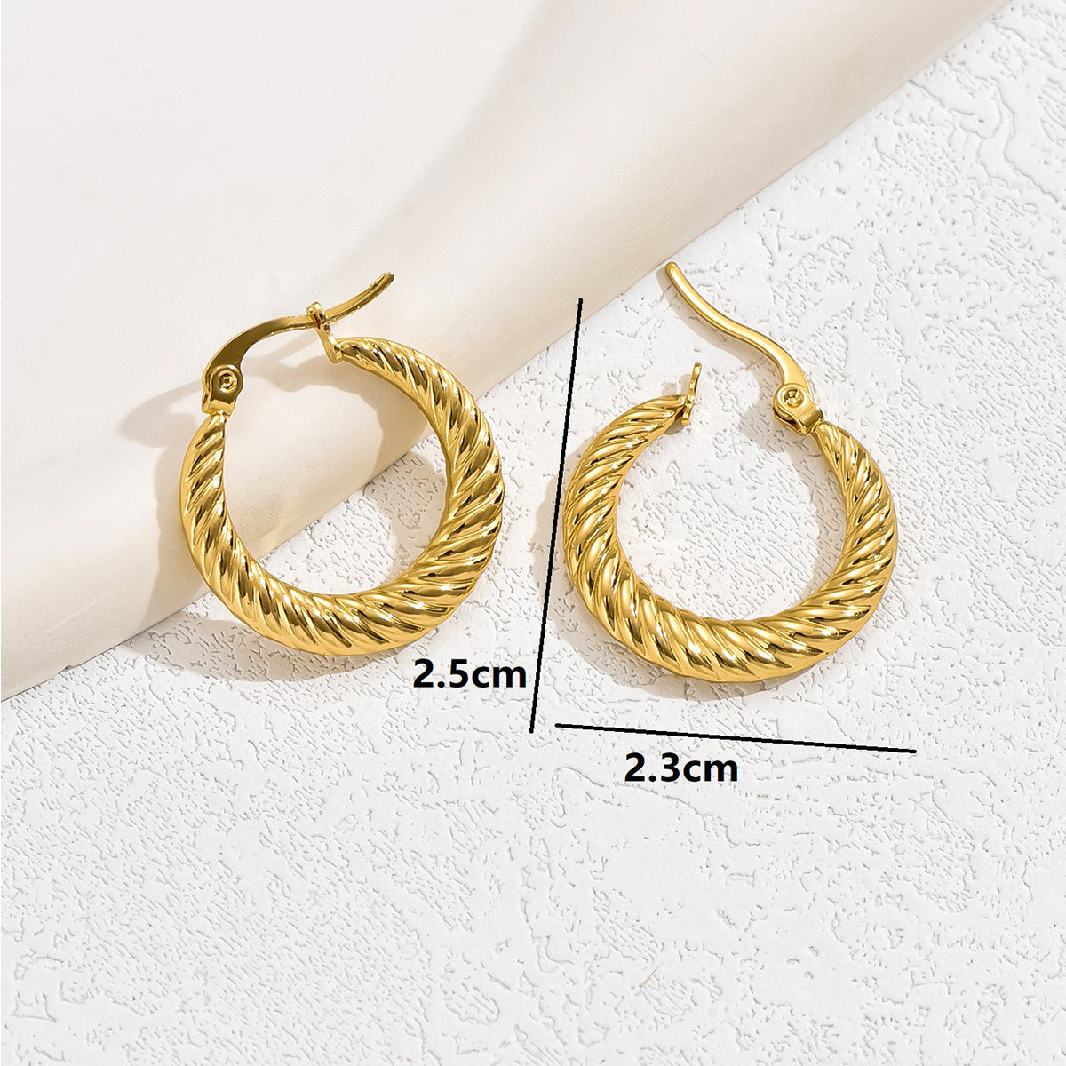 1 Pair Simple Style Classic Style Cross Twist Stainless Steel Ear Studs