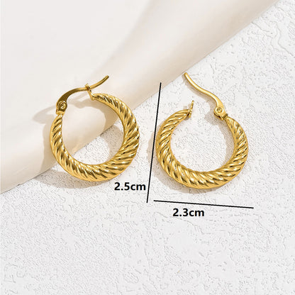 1 Pair Simple Style Classic Style Cross Twist Stainless Steel Ear Studs