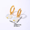 1 Pair Simple Style Square Plating Stainless Steel Natural Stone Gold Plated Drop Earrings