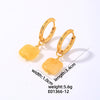 1 Pair Simple Style Square Plating Stainless Steel Natural Stone Gold Plated Drop Earrings