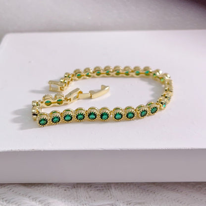 Elegant Lady Geometric Copper Inlay Zircon Bracelets
