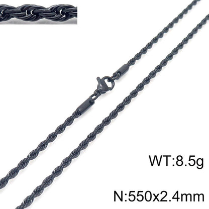 Hip-Hop Solid Color Titanium Steel Plating Men'S Necklace