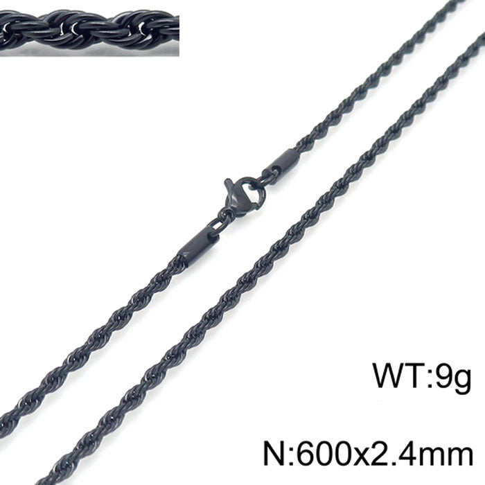 Hip-Hop Solid Color Titanium Steel Plating Men'S Necklace