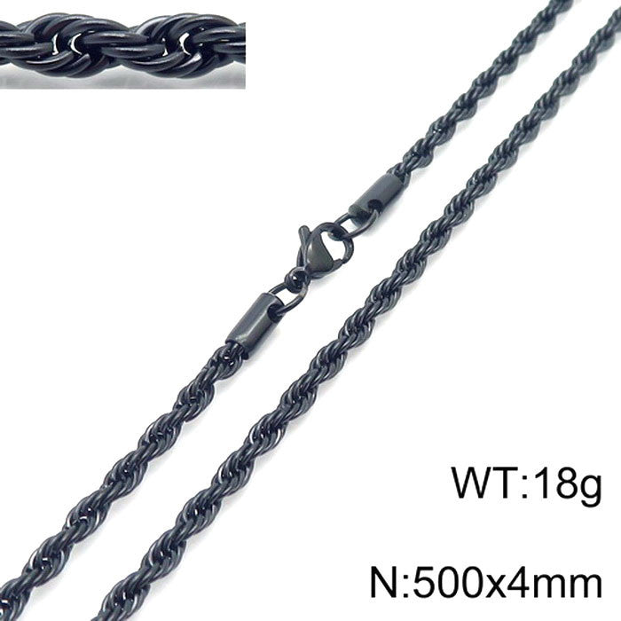 Hip-Hop Solid Color Titanium Steel Plating Men'S Necklace