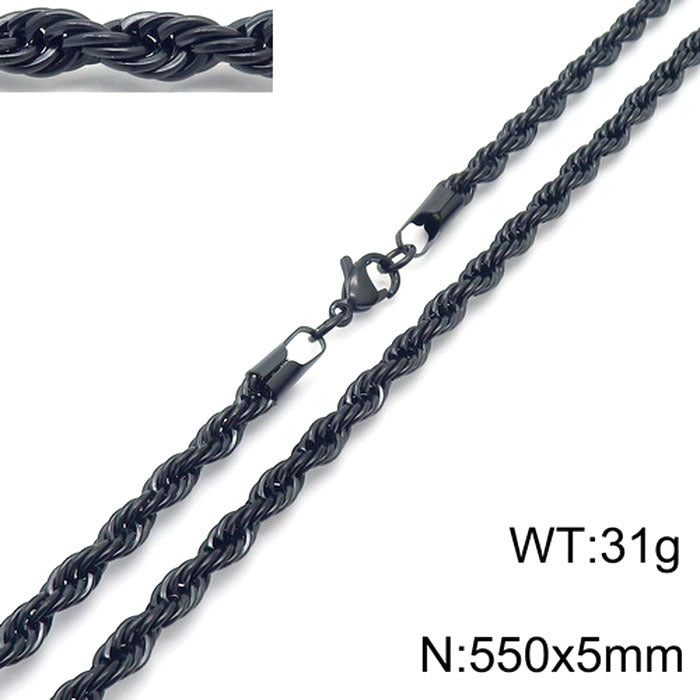 Hip-Hop Solid Color Titanium Steel Plating Men'S Necklace