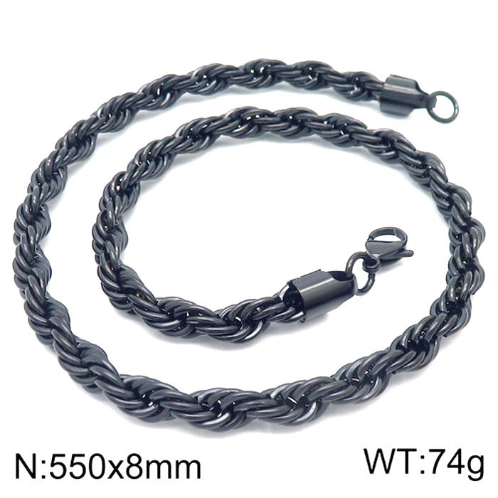 Hip-Hop Solid Color Titanium Steel Plating Men'S Necklace