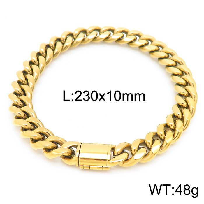 Simple Style Solid Color Titanium Steel Plating 18k Gold Plated Bracelets Necklace