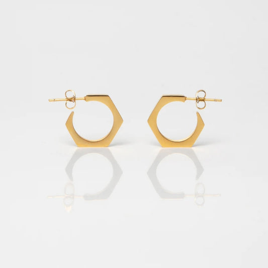 1 Pair Elegant Simple Style Quadrilateral Solid Color Plating Stainless Steel 18k Gold Plated Hoop Earrings