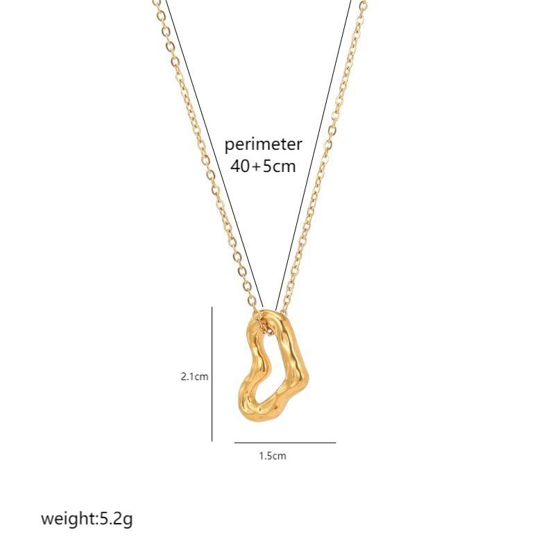 Commute Heart Shape Stainless Steel Plating 18k Gold Plated Pendant Necklace